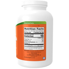 NOW Foods chlorella powder close up showing chlorophyll rich content for energy