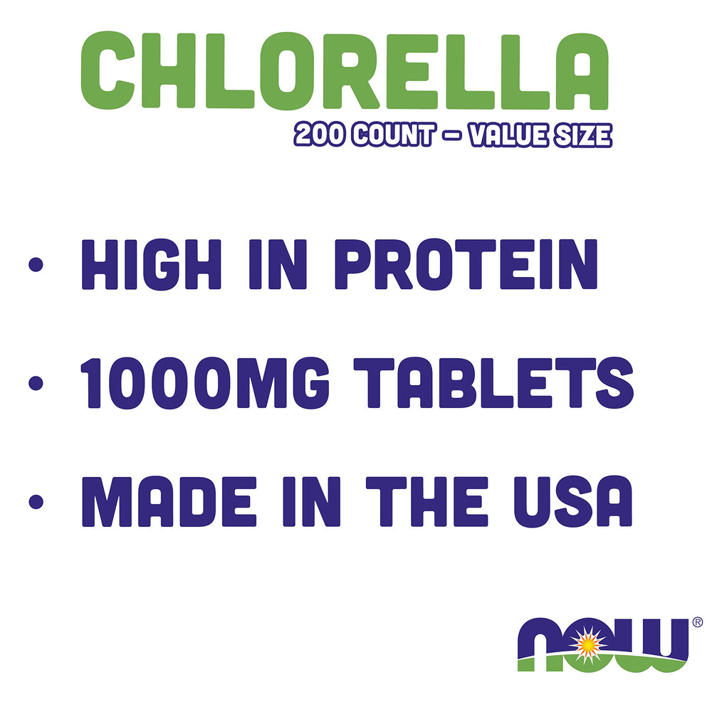 NOW Foods Chlorella daily-use scene showing practical supplementation