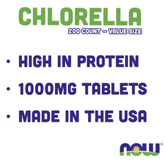 NOW Foods Chlorella daily-use scene showing practical supplementation