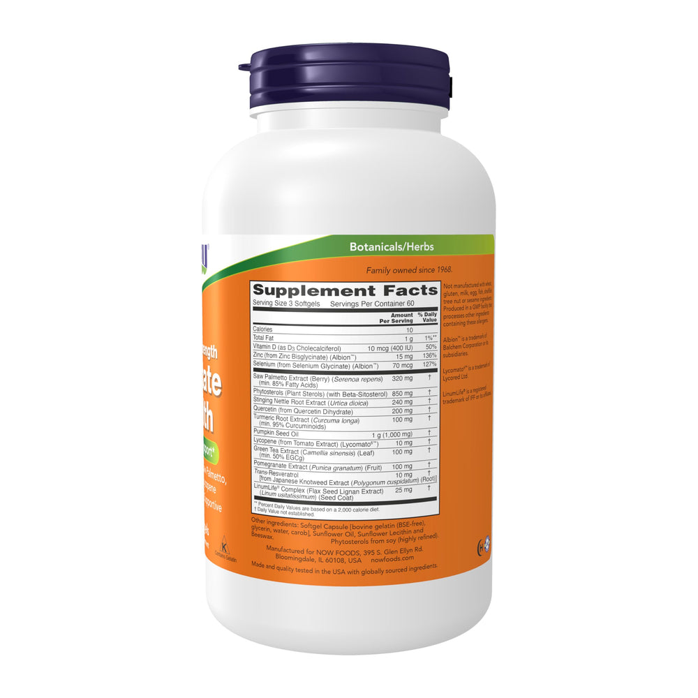 NOW Foods Clinical Strength Saw Palmetto bottle for potent prostate support