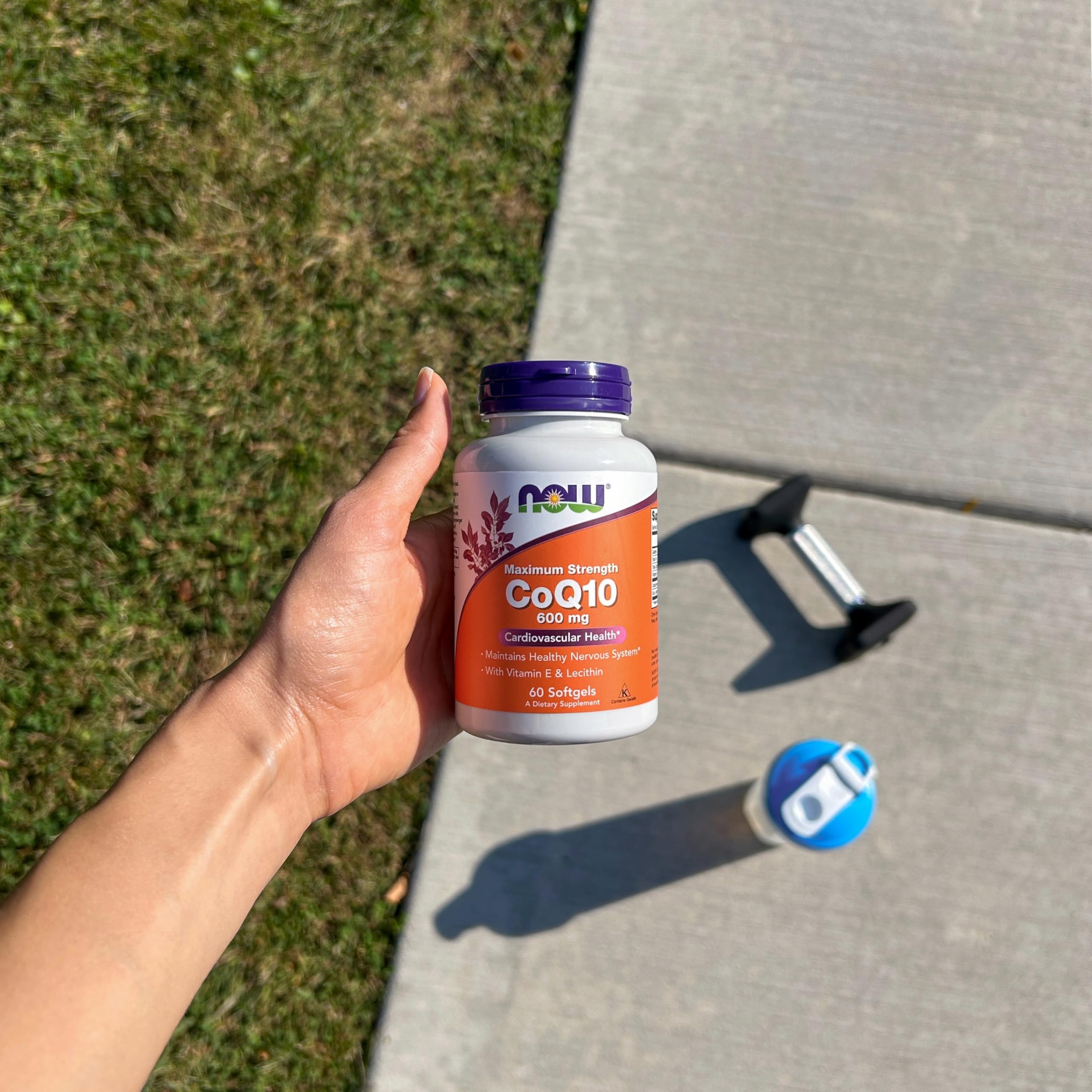 NOW Foods CoQ10 600 mg heart health concept graphic