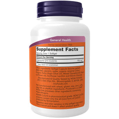 NOW Foods CoQ10 softgels closeup highlighting texture and quality