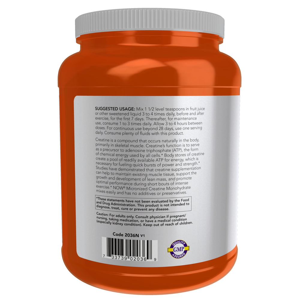 NOW Foods Creatine Powder mixing in water demonstrates fast dissolving convenience