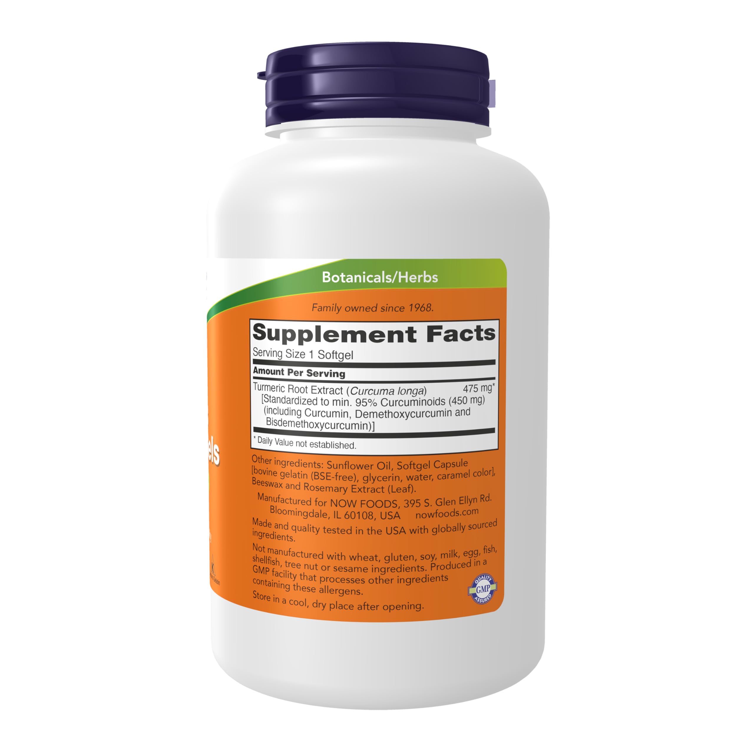 NOW Foods curcuminoids 95% standardized extract highlights potent turmeric actives for daily wellness.
