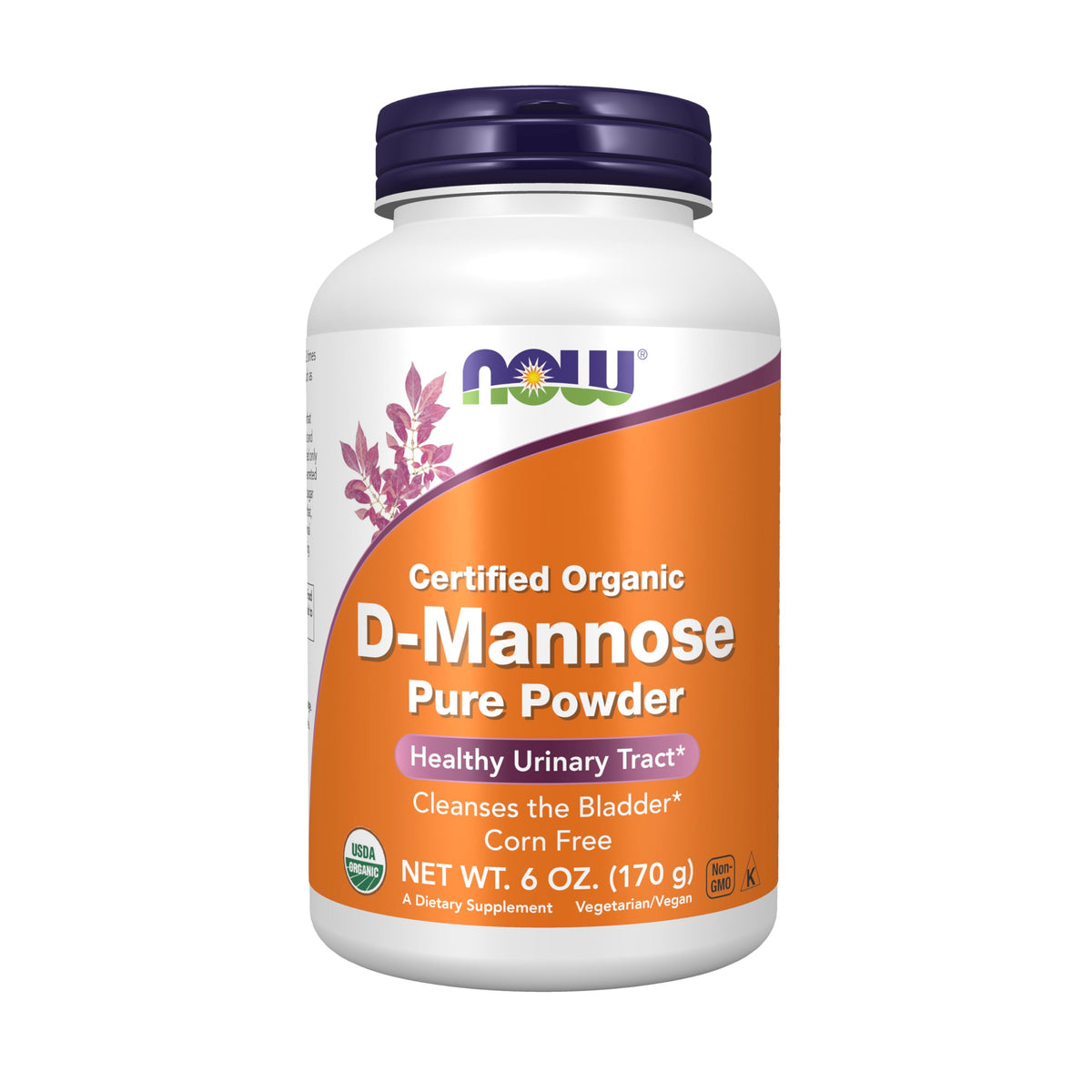 NOW Foods D-Mannose powder bottle for urinary tract support.