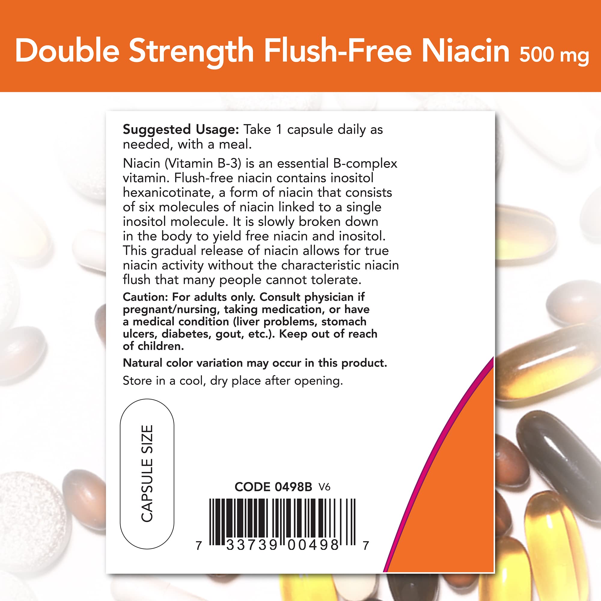 NOW Foods double-strength niacin packaging — two-pack for extended use