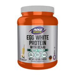 NOW Foods Egg White Protein Creamy Vanilla bottle ready for daily shakes