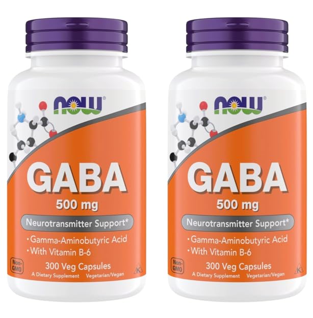 NOW Foods GABA 500 mg capsules bottle pour supports relaxation