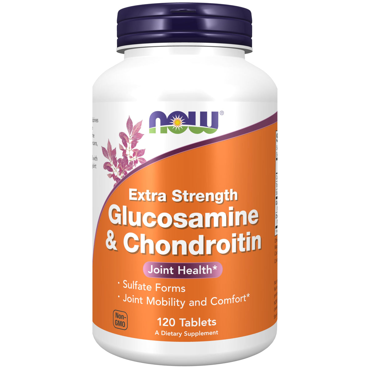 NOW Foods Glucosamine-Chondroitin extra-strength bottle supports joint mobility.