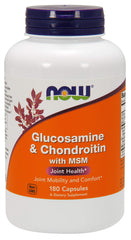 NOW Foods Glucosamine & Chondroitin with MSM bottle front for joint support.