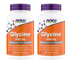NOW Foods Glycine 1000mg bottle ready for restful sleep support.