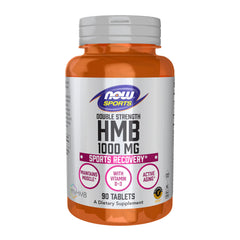 NOW Foods HMB double-strength tablets front view supports lean muscle during workouts.