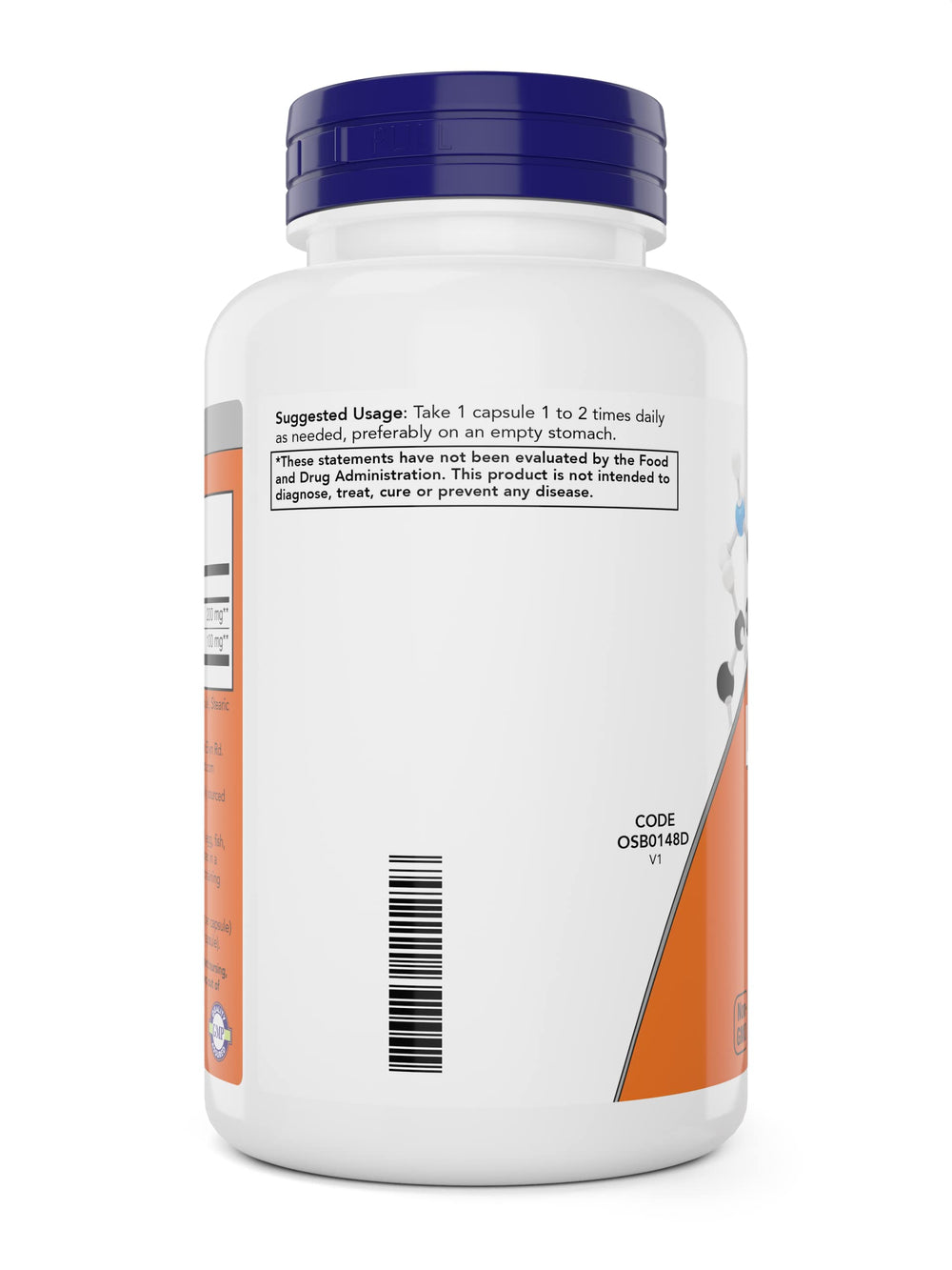 NOW Foods Inositol 100 mg ingredient label highlights brain and nervous system support.