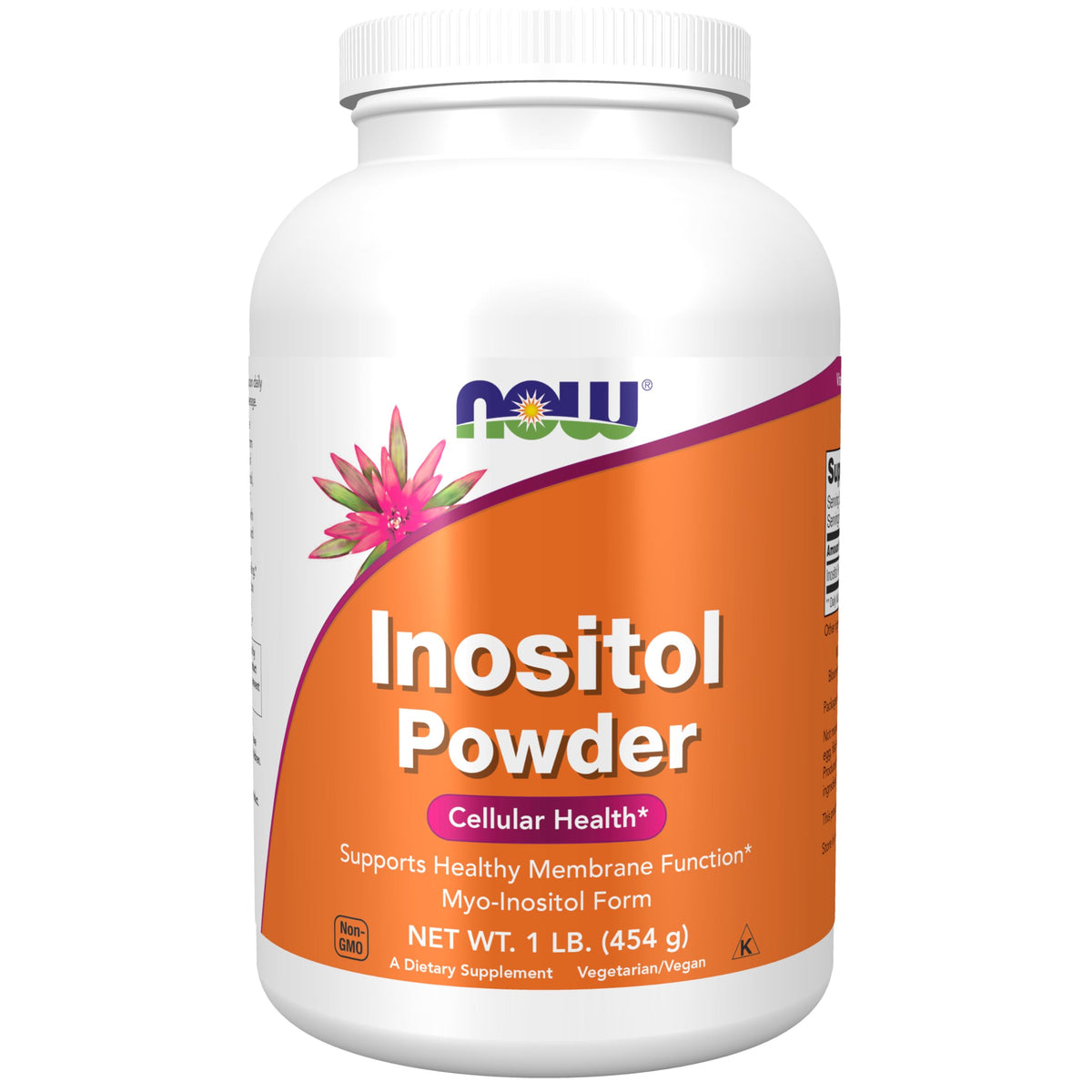 NOW Foods Inositol powder bottle showcasing neurotransmitter signaling support.