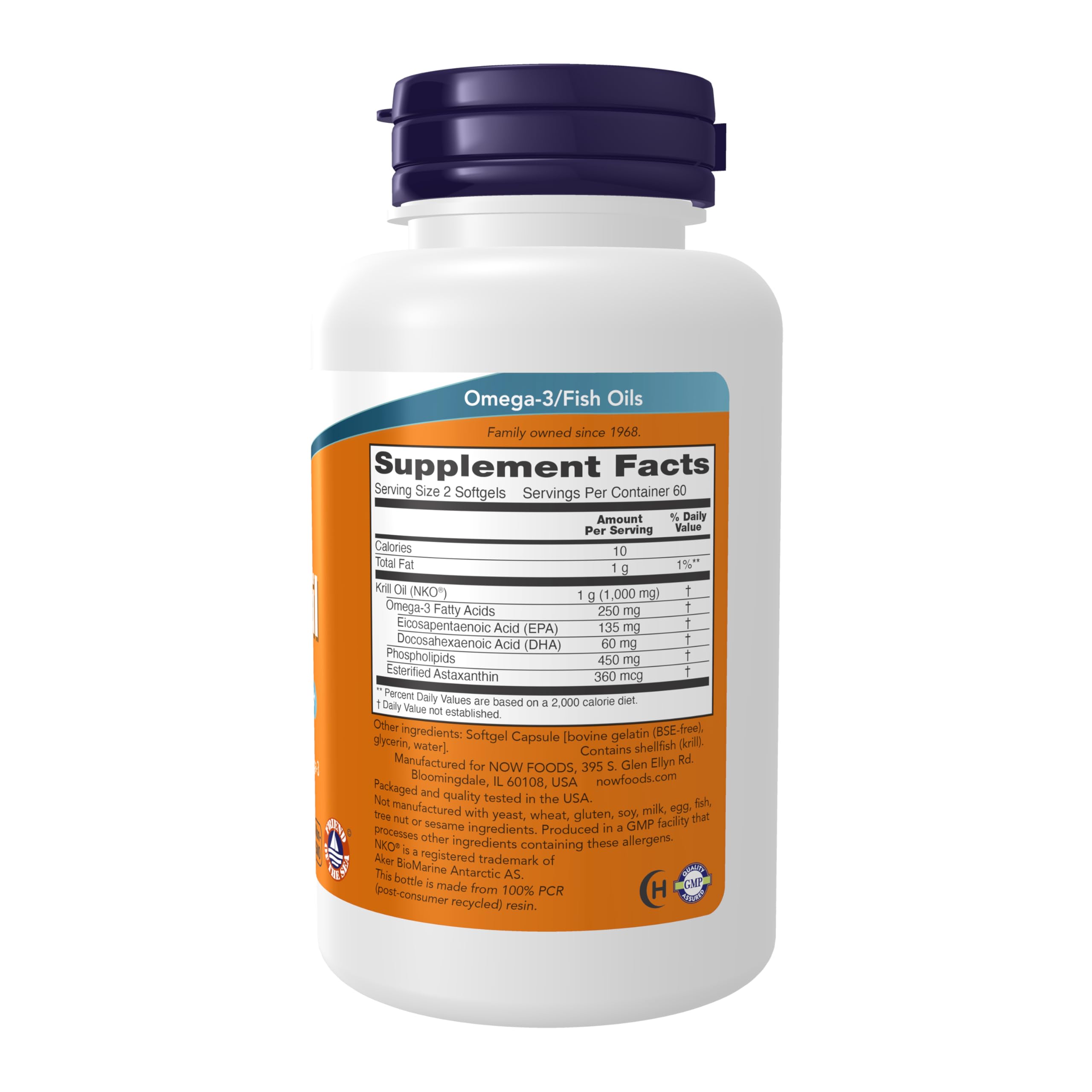 NOW Foods Krill Oil softgel pour showing easy daily intake.