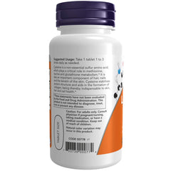 NOW Foods L-Cysteine packaging showing 100 tablets per bottle.