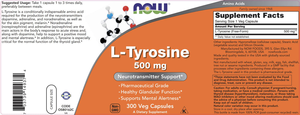 Pharmaceutical-grade L-Tyrosine label indicates purity and quality