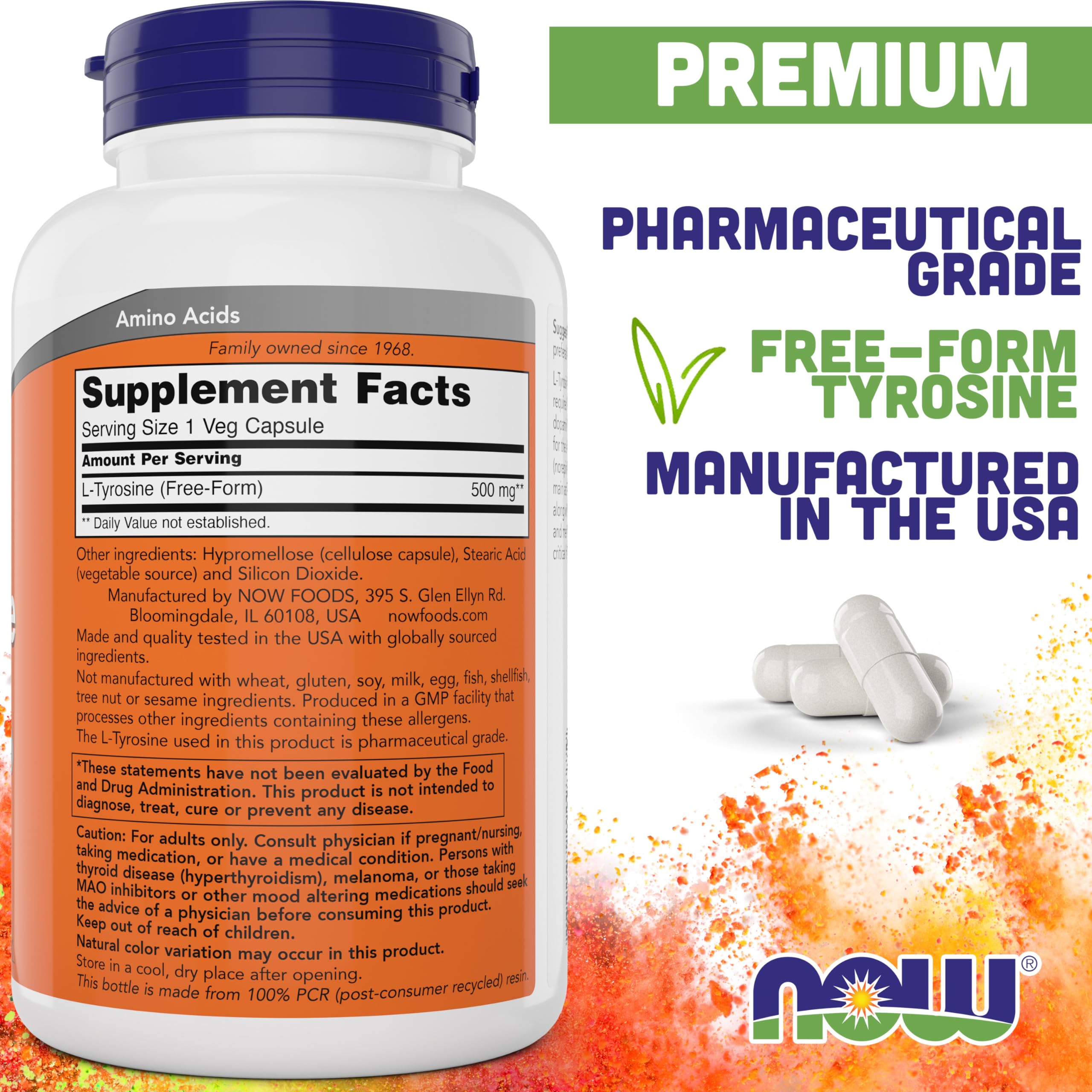 NOW Foods L-Tyrosine 2-pack packaging for convenient supplementation