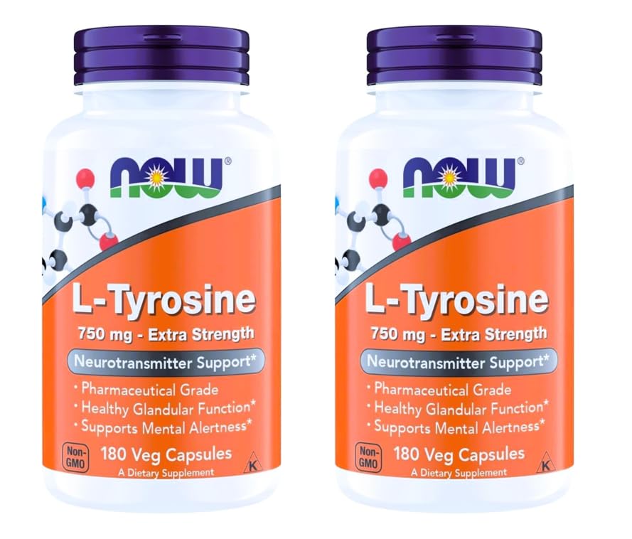 NOW Foods L-Tyrosine bottle front view for daily use