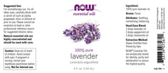 NOW Foods lavender oil 4 oz bottle with dropper for easy dilution in blends.