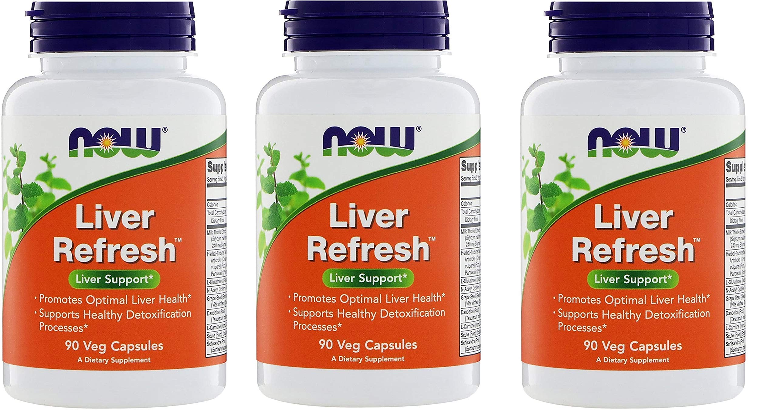 NOW Foods Liver Refresh bottle with three-pack, convenient veggie capsules for daily wellness