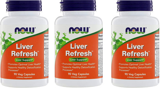 NOW Foods Liver Refresh bottle with three-pack, convenient veggie capsules for daily wellness