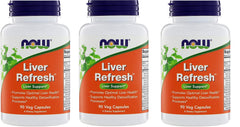 NOW Foods Liver Refresh bottle with three-pack, convenient veggie capsules for daily wellness