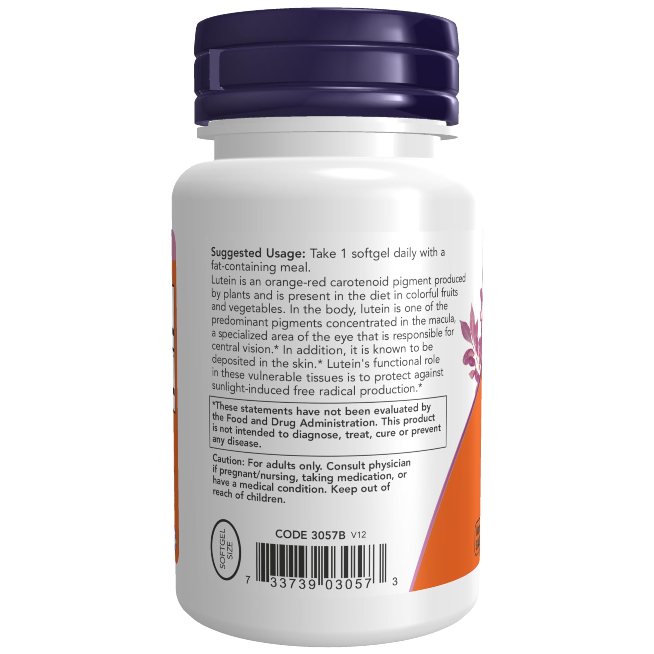 NOW Foods Lutein Esters bottle pour showcases dosage convenience and easy daily use