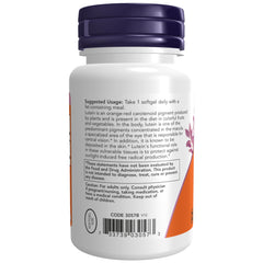 NOW Foods Lutein softgels package front, two-pack packaging for convenient daily use