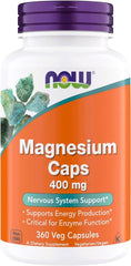 NOW Foods Magnesium 400 mg bottle front view showing label and contents