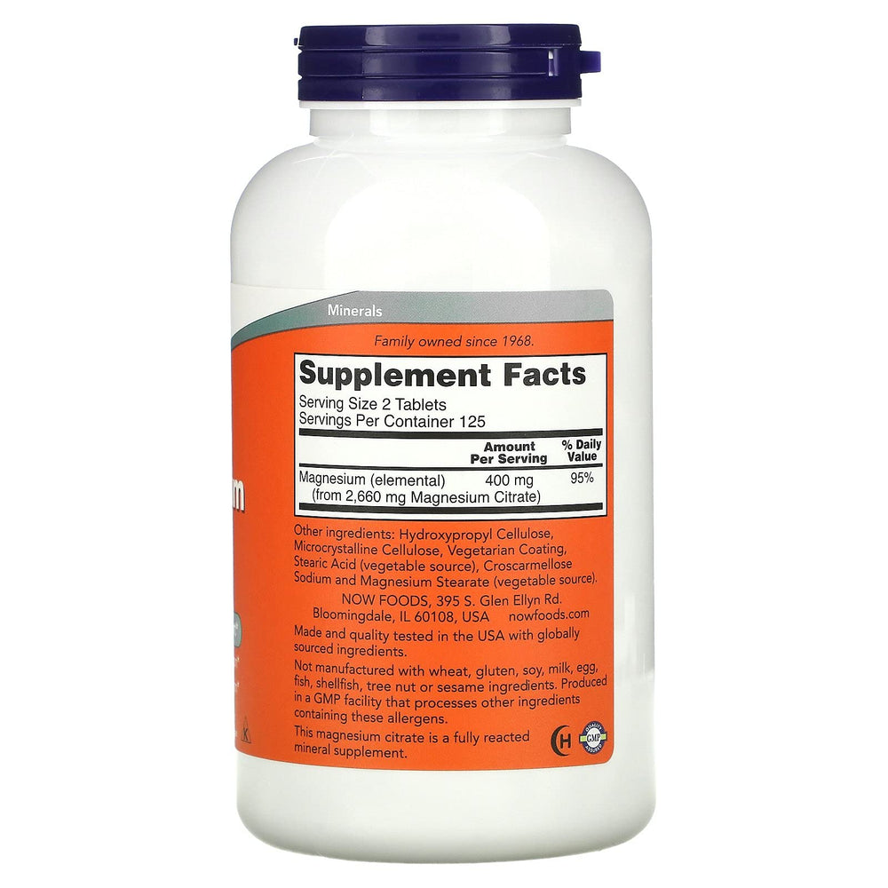 Two-bottle NOW Foods Magnesium Citrate pack supports consistent daily intake.