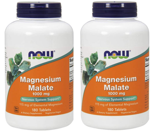 NOW Foods Magnesium Malate 1000mg bottle front for daily energy support