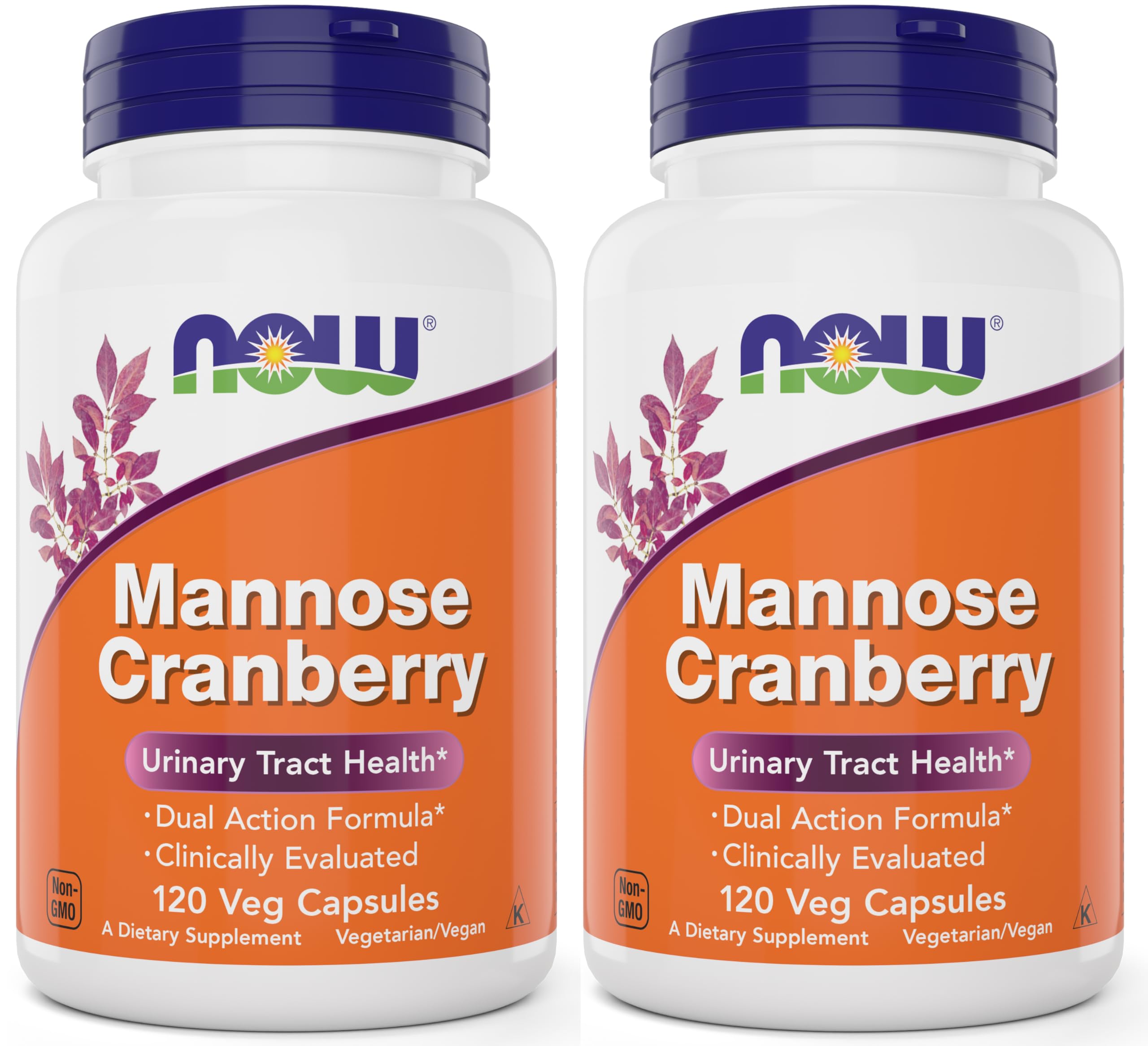 NOW Foods Mannose Cranberry bottle front view supports urinary wellness