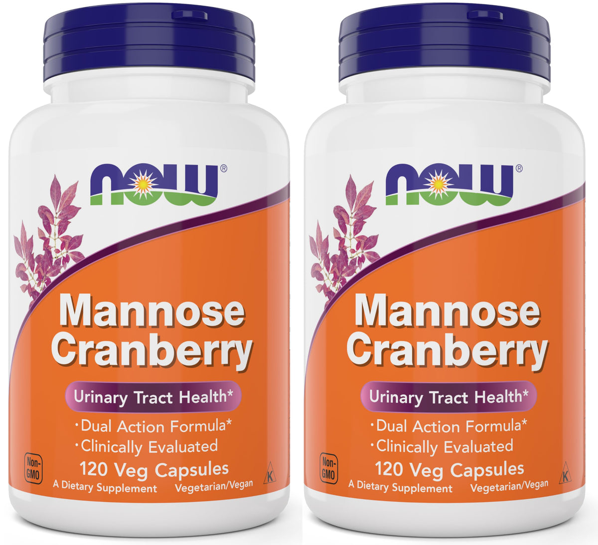 NOW Foods Mannose Cranberry bottle front view supports urinary wellness
