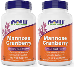 NOW Foods Mannose Cranberry bottle front view supports urinary wellness