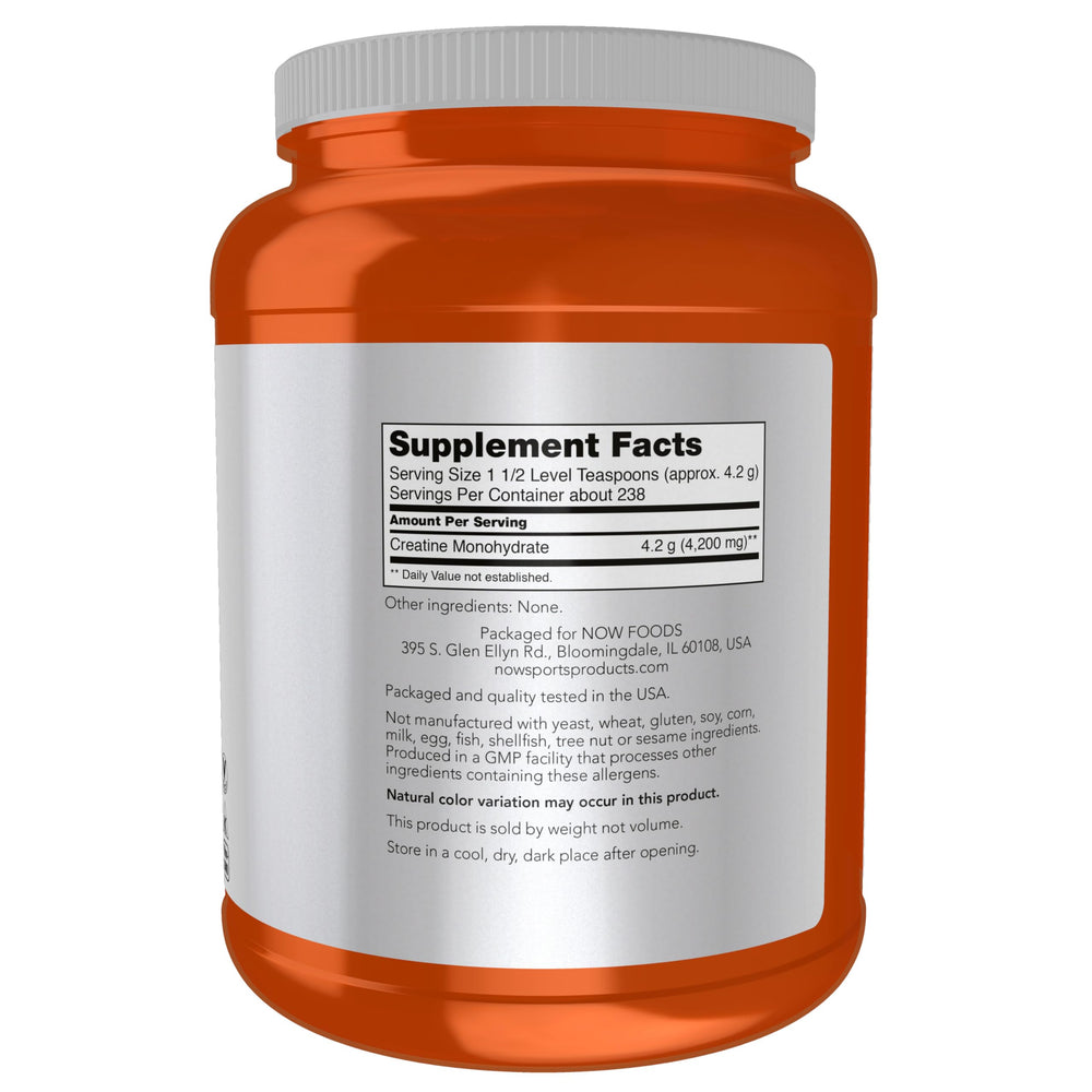 NOW Foods Micronized Creatine Powder scoop to measure a convenient serving