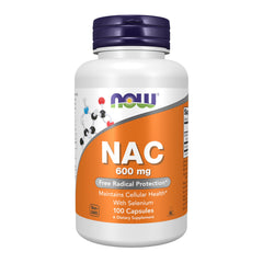 NOW Foods NAC bottle and capsules offer potential antioxidant support.