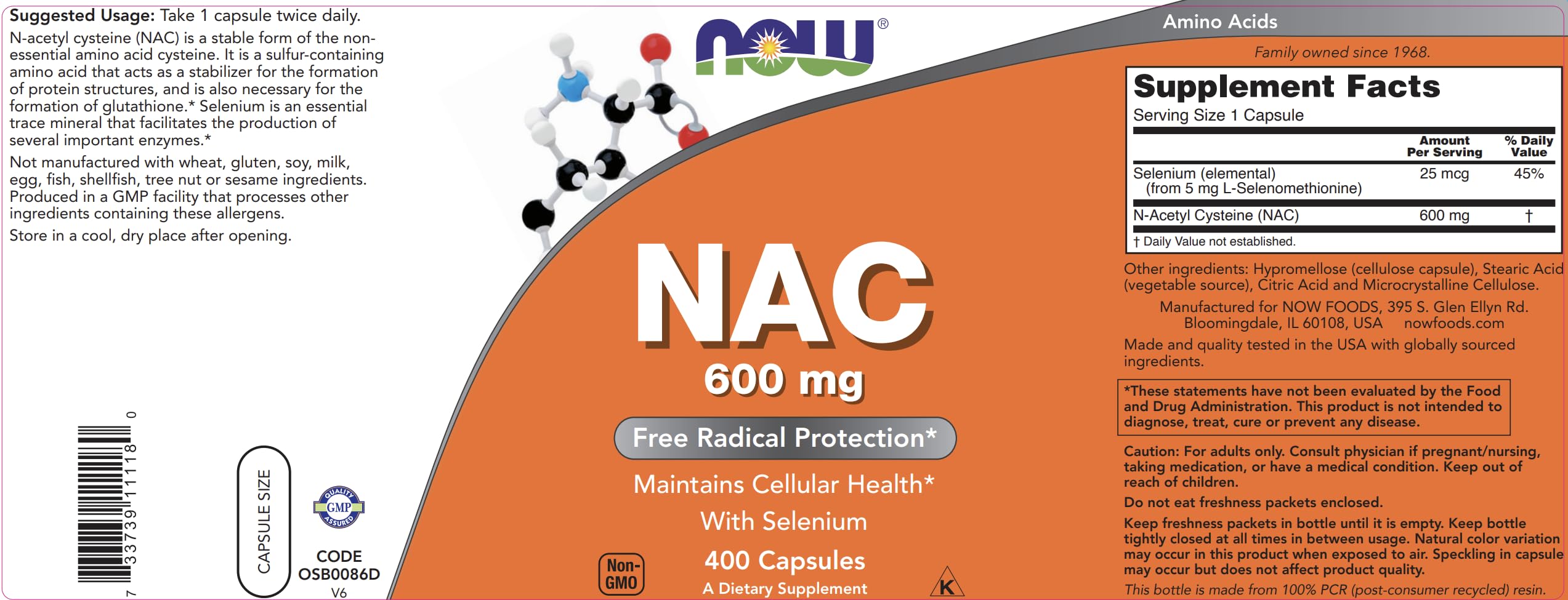 NOW Foods NAC eco initiative signals sustainability in packaging