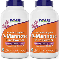 NOW Foods Organic D-Mannose powder bottle front for urinary tract support