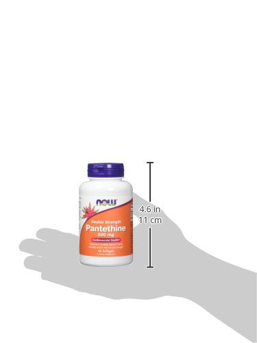 NOW Foods Pantethine label close-up showing dosage and ingredients