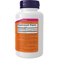 Close-up of NOW Foods Pantethine softgels for convenient daily use.
