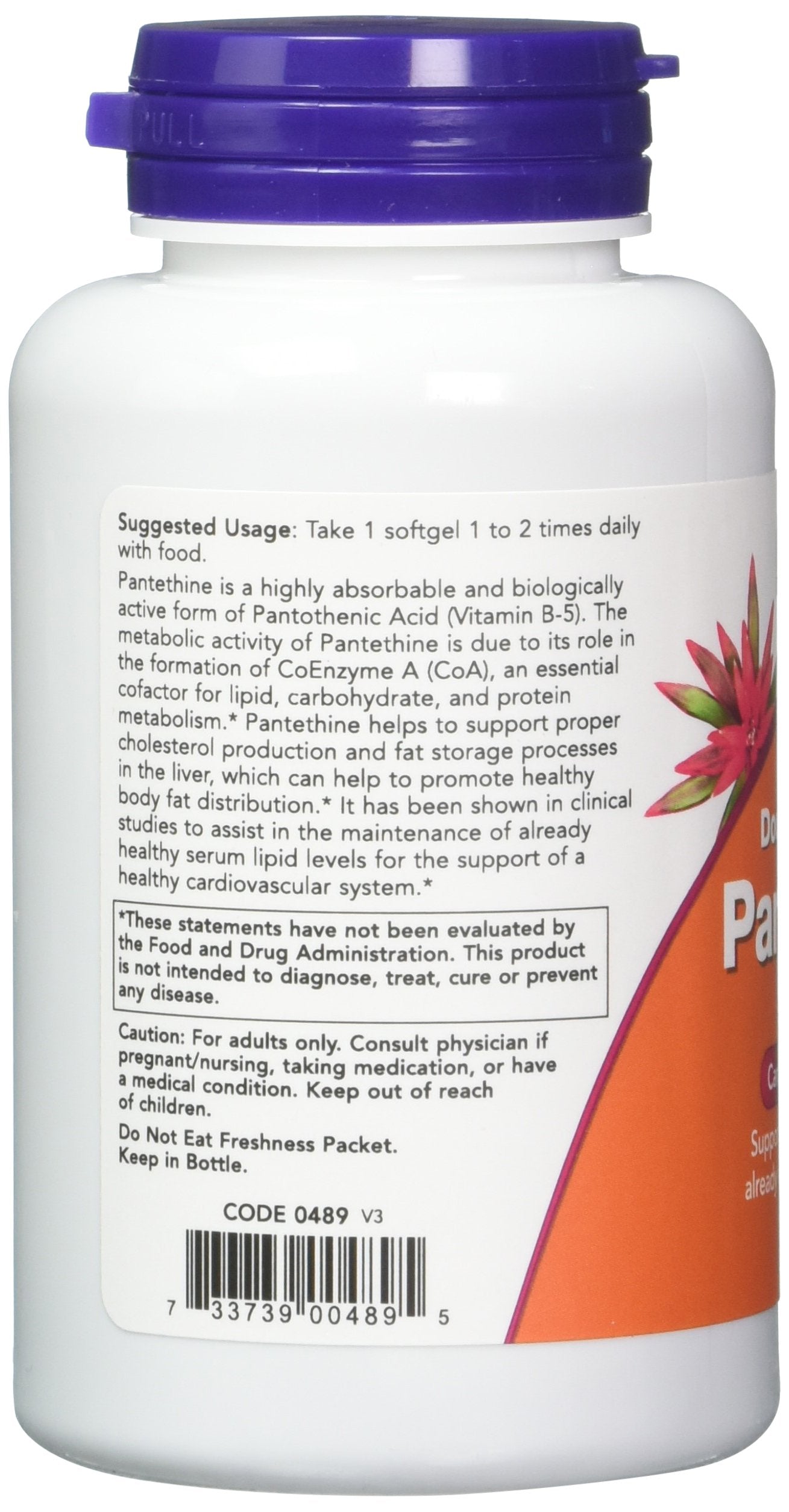 Pantethine softgels from NOW Foods arranged for daily use