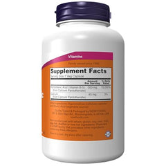 NOW Foods Pantothenic Acid three-pack bottle display for bulk supplementation.