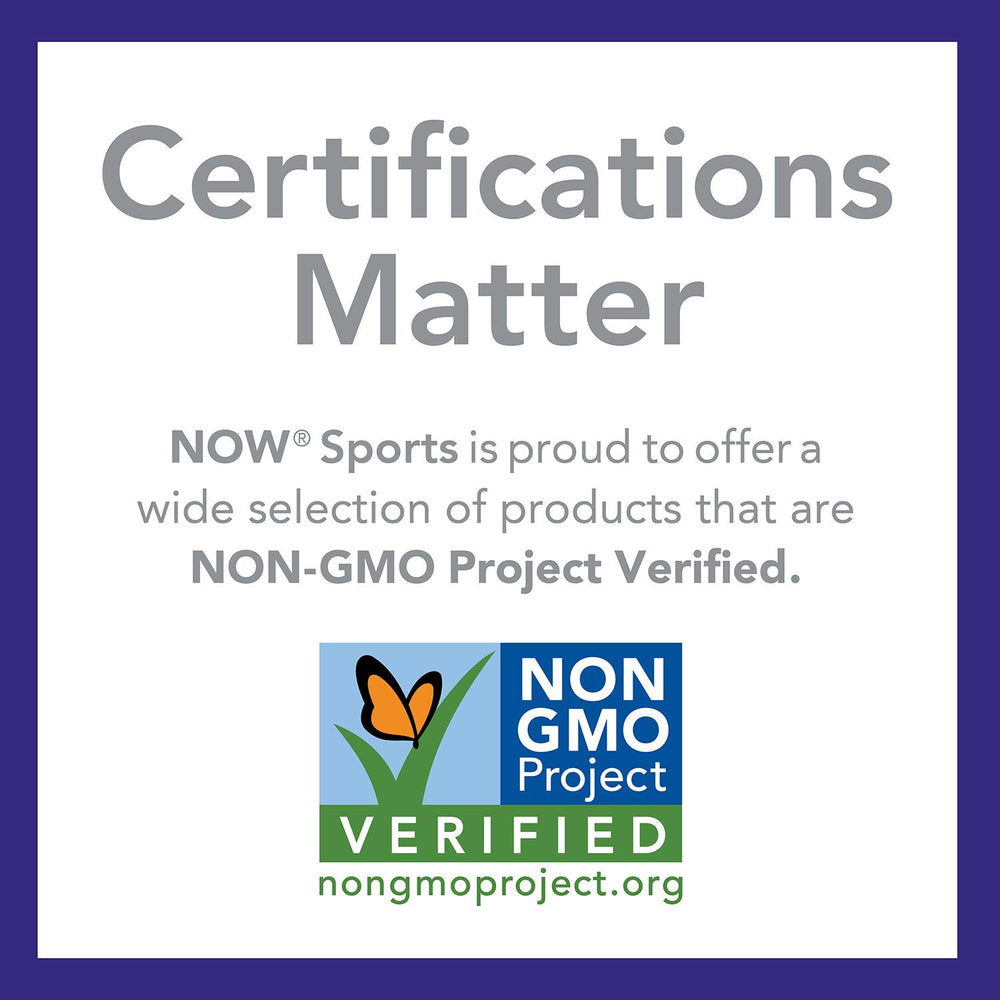 NOW Foods Pea Protein non-GMO label indicating purity.