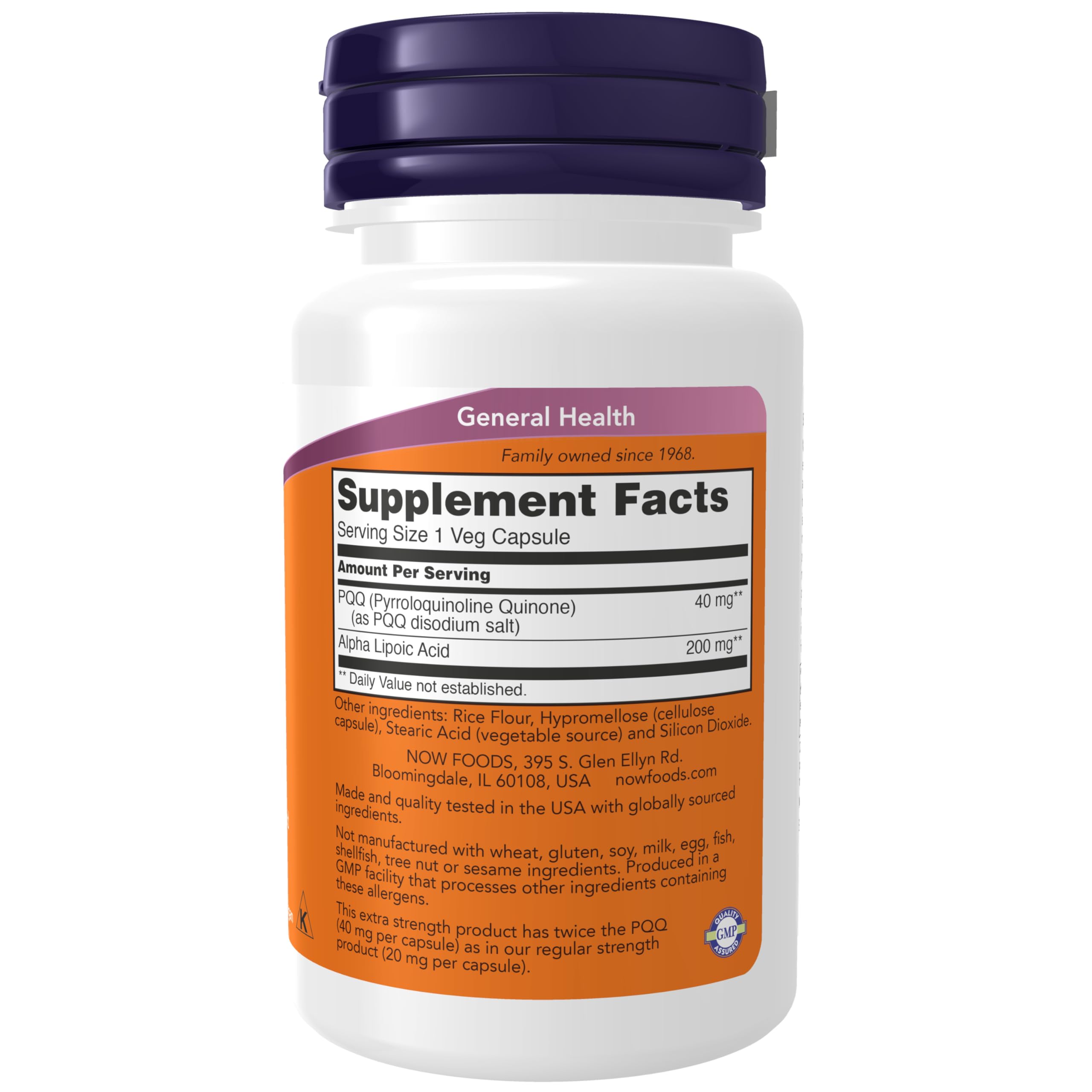 NOW Foods PQQ capsules closeup highlights capsules designed for mitochondrial support