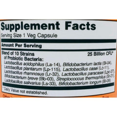 NOW Foods Probiotic-10 label close-up emphasizing 2-pack value.