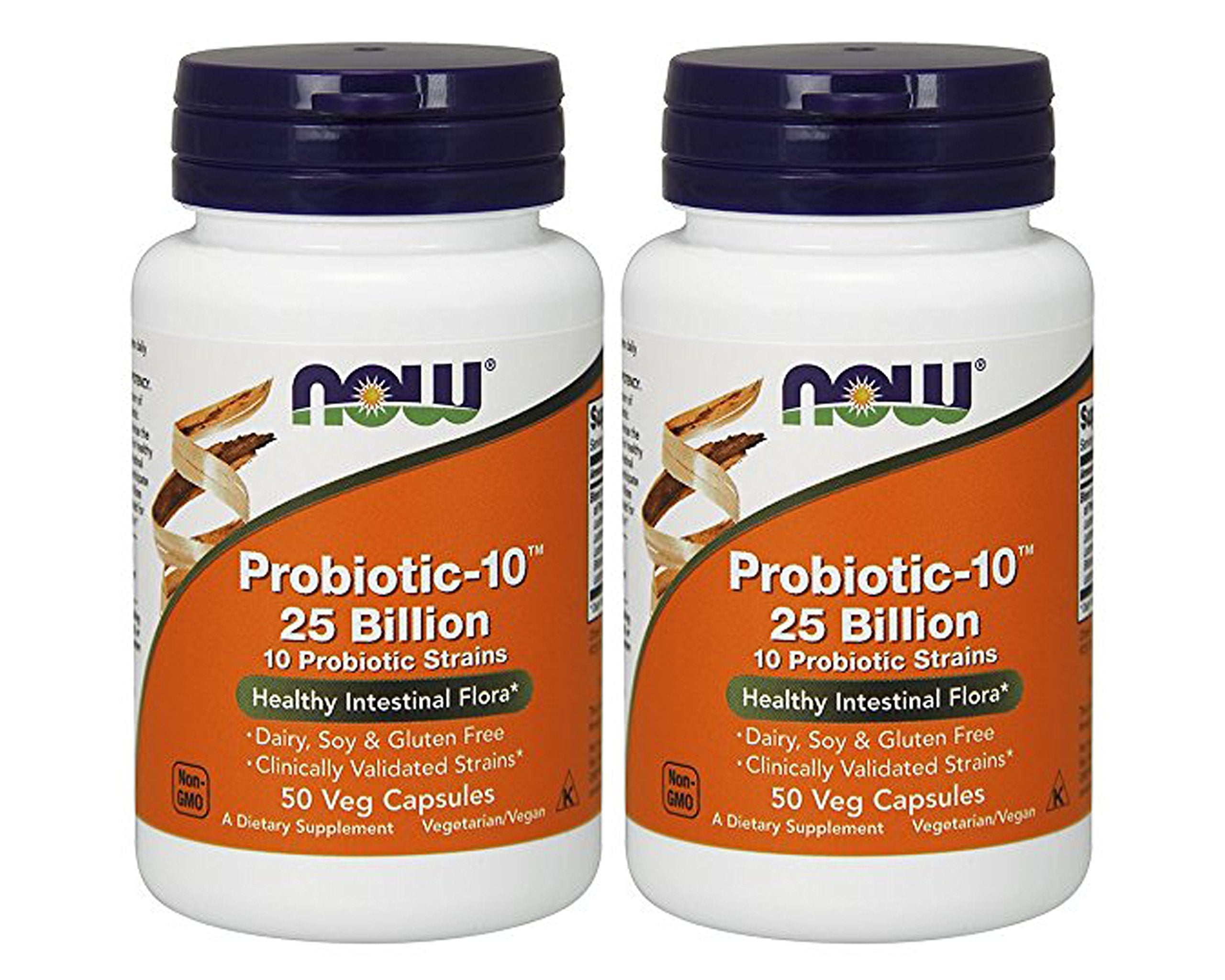 NOW Foods Probiotic-10 bottle for daily digestive support.