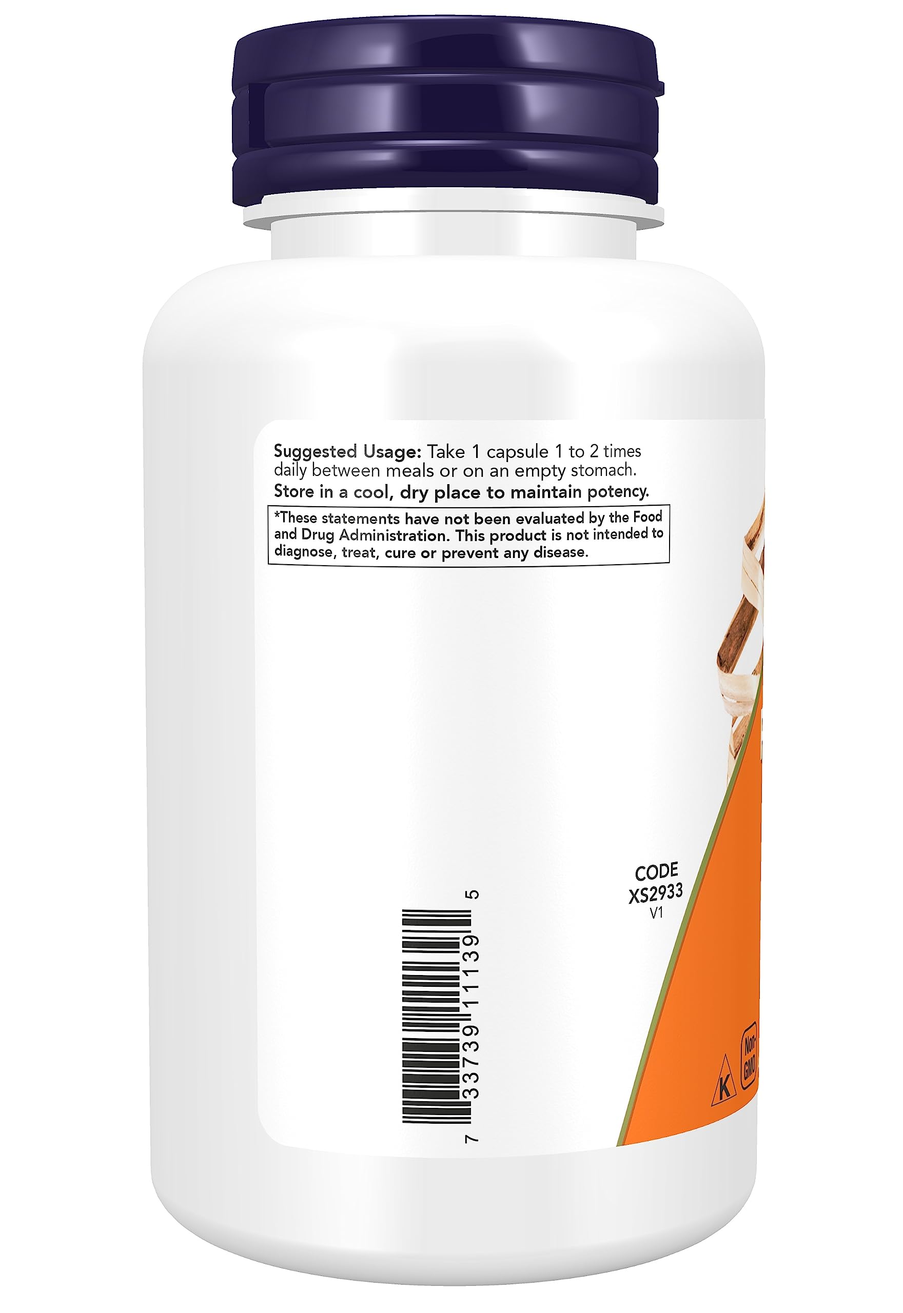 NOW Foods Probiotic-10 label-front closeup highlighting 10-strain formula