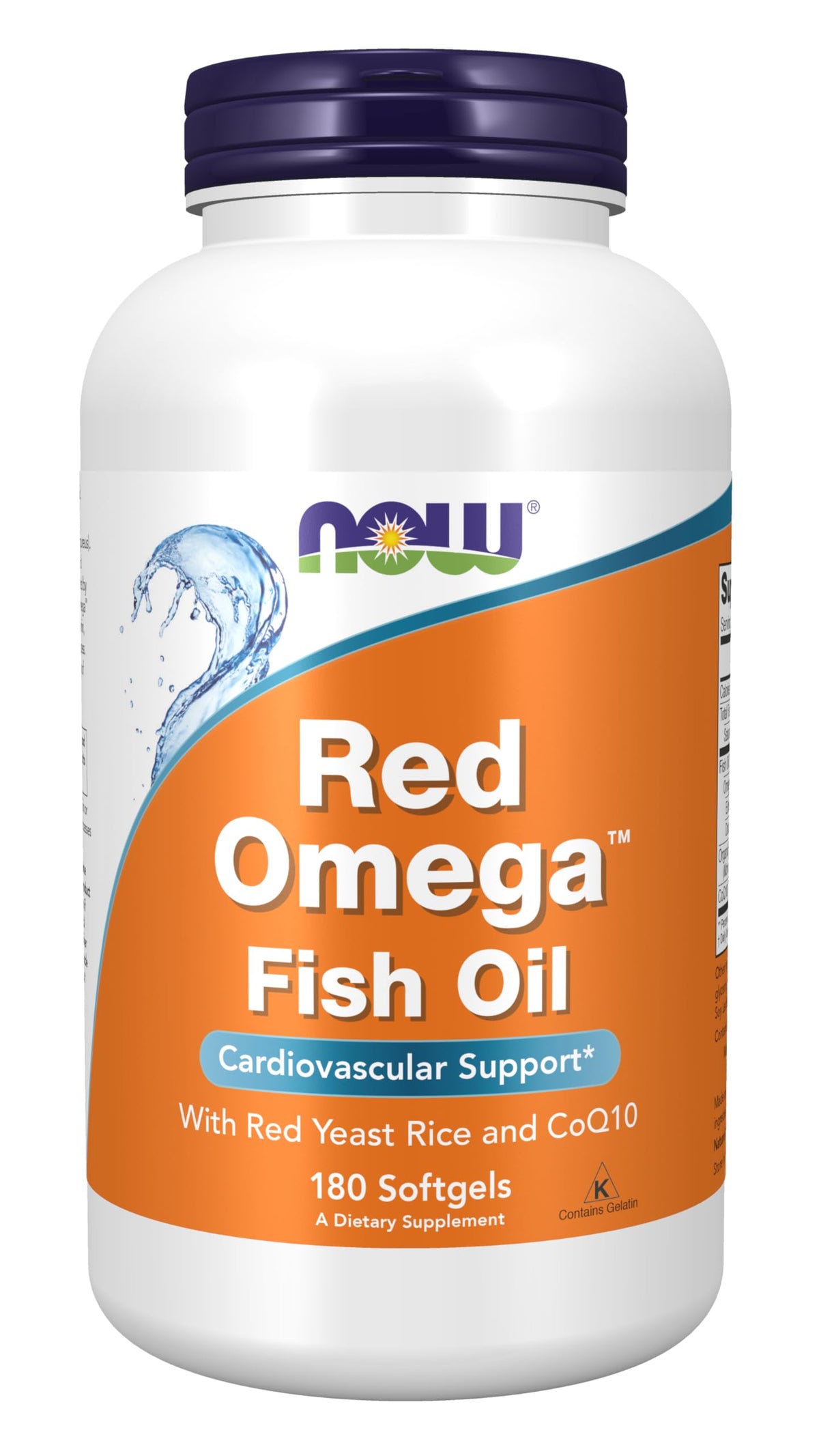 NOW Foods Red Omega bottle-front highlighting heart health support.