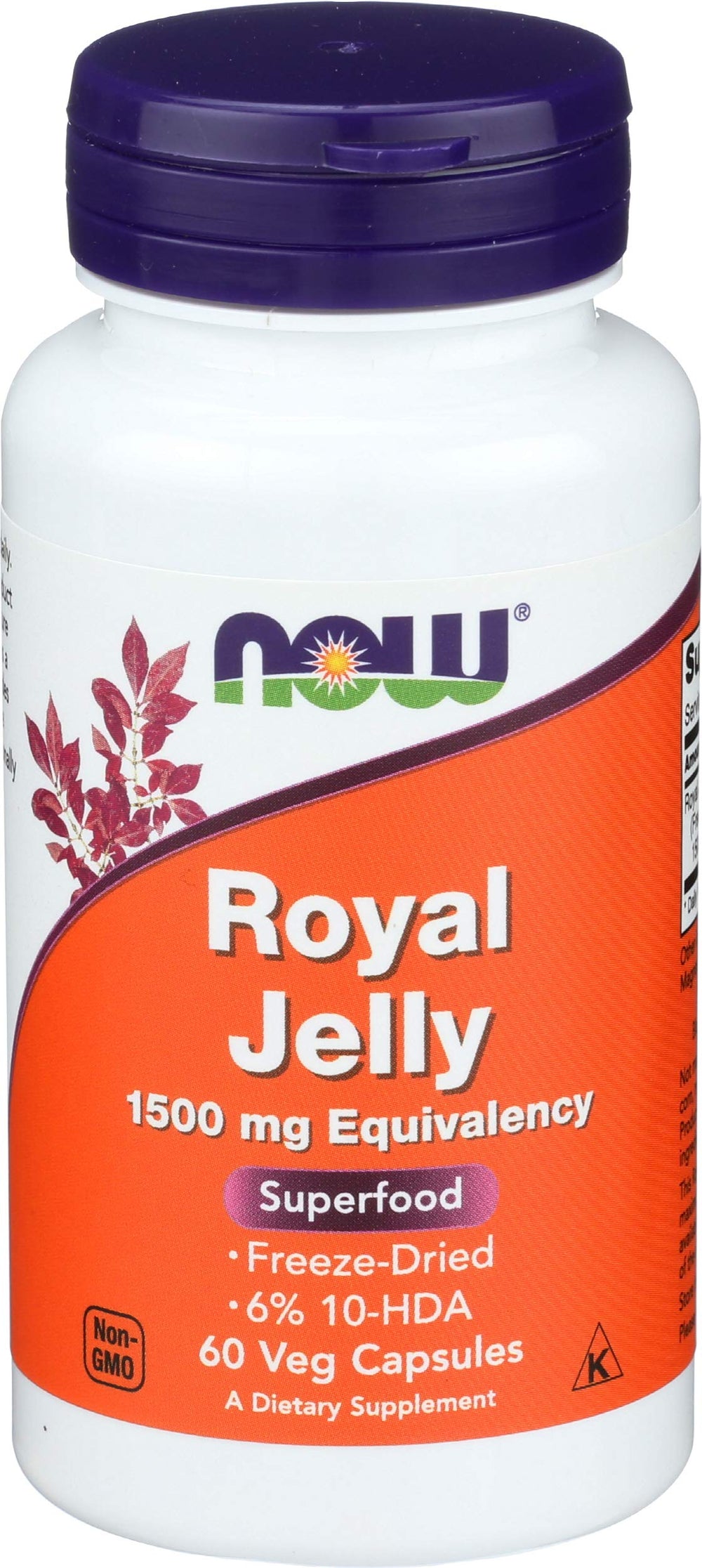 NOW Foods Royal Jelly 1500mg bottle highlights high potency for daily wellness.